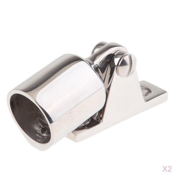 Dualoai 2-Pack Bimini Top Cap Deck Hinge Fits 1" Round Tubing - 316 Stainless Steel