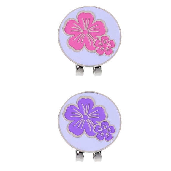 Dualoai 2 Pack Golf Ball Marker with Detachable Hat Clip Brooch Training Aids Golfer