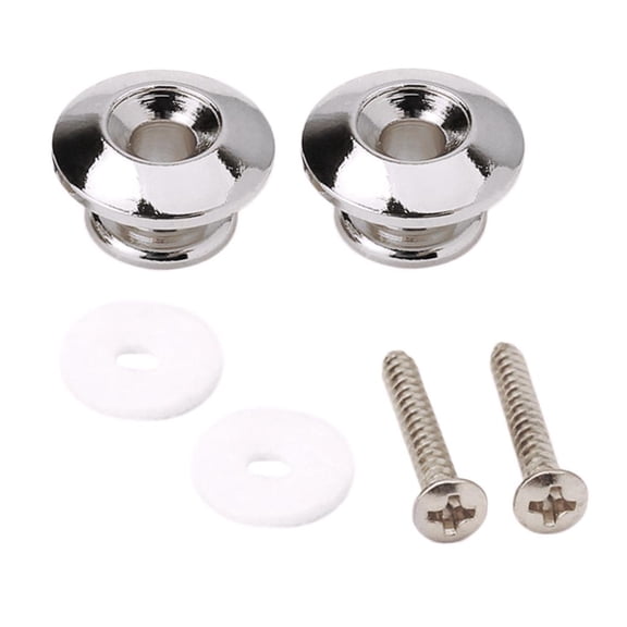 Dualoai 2 Pieces Electirc Guitar Strap Locks Straplocks Buckle Instrument Pegs Parts Chrome