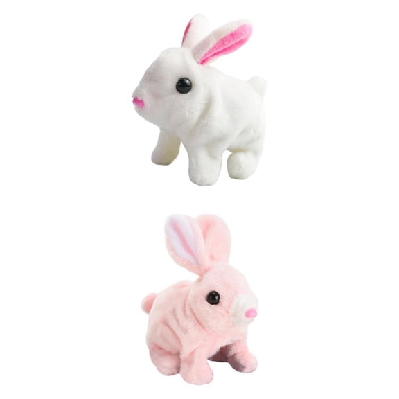Dualoai 2 Pieces Flurfy Rabbit Toy Simulation Display Plush for girls and boys Toddlers