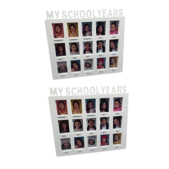 Dualoai 2 Pieces K-12 School Years Picture Frame Student Keepsake Memories 11X10inch
