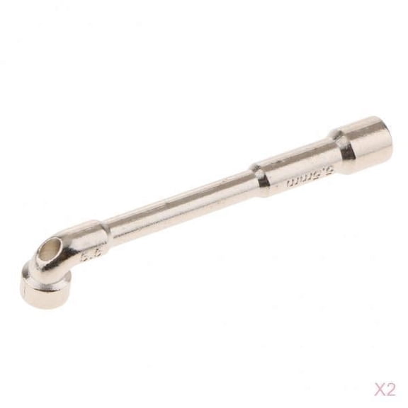 Dualoai 2 Pieces L-Type Angled Socket Wrench / Spanner with Thru Hole Metric 5.5mm