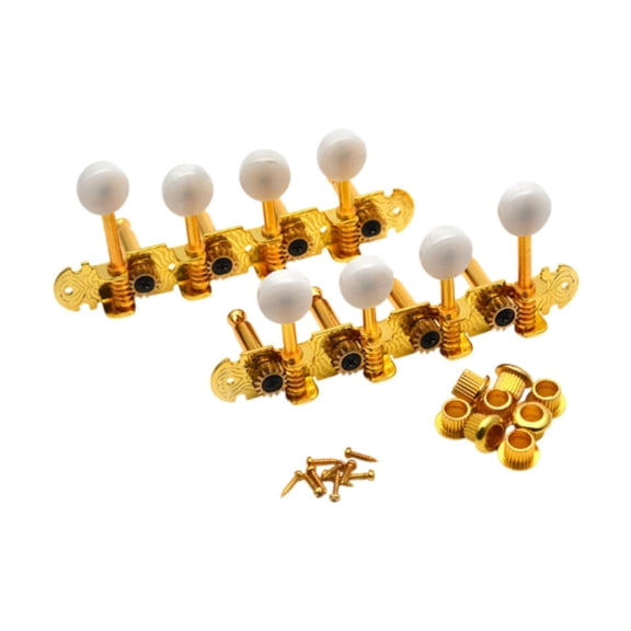 Dualoai 2 Pieces Mandolin Tuning Pegs Knobs Professional 4L 4R String Tuning Pegs Guitar Gold