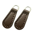 thumbnail image 1 of Dualoai 2 Pieces Zipper Pulls Zip Pulls PU Leather Replacement Zipper Heads Pullers for Coffee Amber Hoop, 1 of 9