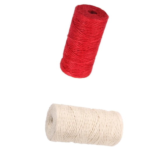 Dualoai 2 Rolls 328ft/Roll Twine String Rope 2mm Jute Rope Cord Durable Packing Strings