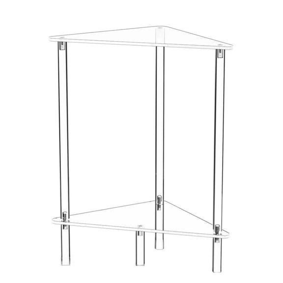 Dualoai 2 Tier Acrylic Corner Shelf Clear Vanity Stand for Countertop Kitchen Makeup
