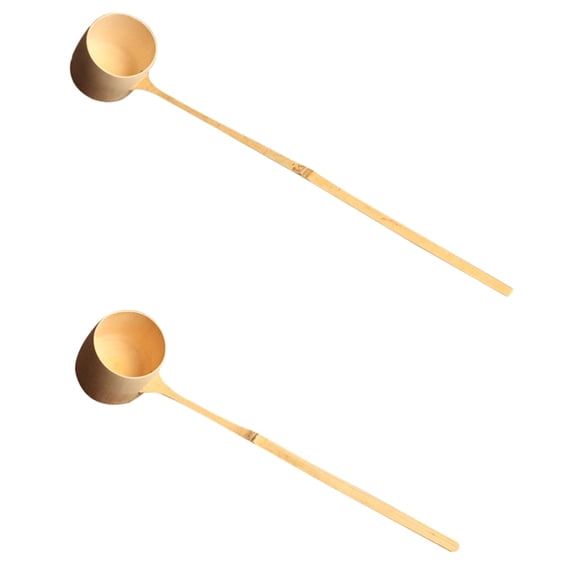 Dualoai 2 pieces Bamboo Water Ladle Water Dipper Chinese Ceremony