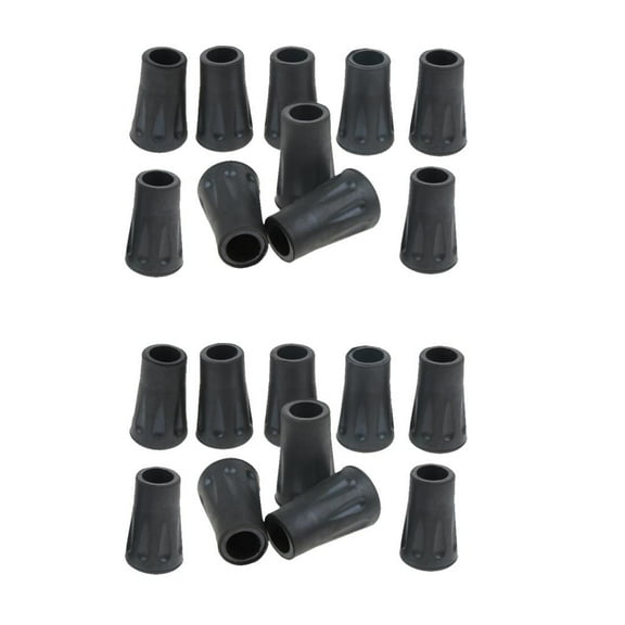 Dualoai 20 Pcs Cane Tips Rubber Crutch Tip Replacement Tool Trekking Poles Tips Walker
