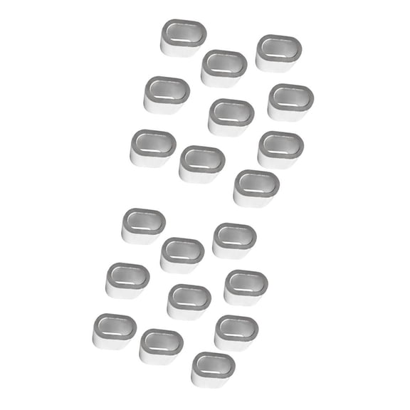 Dualoai 20 Pieces 3mm & 5mm Wire Rope Aluminum Sleeve Clip Fittings Cable Crimps