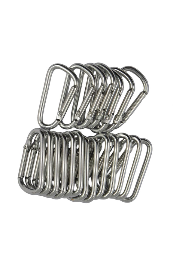 20 Pieces Carabiner D-Ring Snap Clip Hook Buckle Keychain Keyring Camping Hiking
