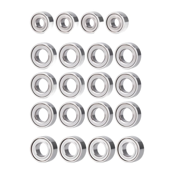 Dualoai 20 Pieces Crawler Bearing Set DIY Modified Supplies Practical Metal Remote Control Car Parts Easy Installation for 1/30 SCX30