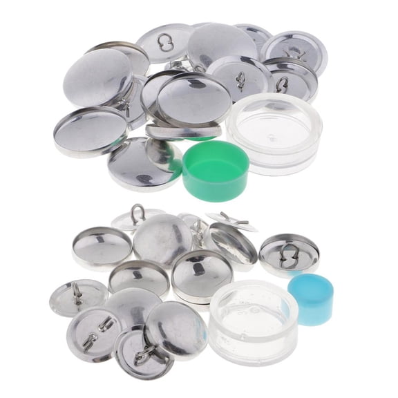 Dualoai 20 Sets Aluminum Shank Back Cover Metal Button with Assembly Tools Kit