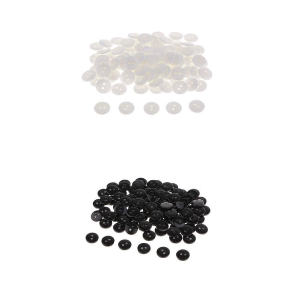 Dualoai 200 Pieces 2-Holes Round Resin Button For Sewing Craft Scrapbook 1cm