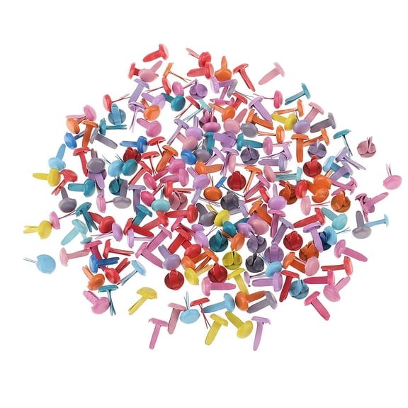 Dualoai 200pcs Mixed Color Mini Brads Paper Fasteners for Scrapbooking Craft 8x12mm