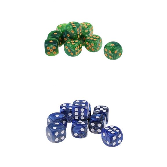 Dualoai 20PC Six Sided D6 Dice Dotted For Props Gift