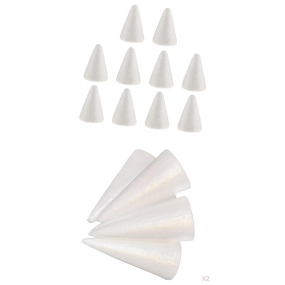 Dualoai 20Pcs Cone Shaped Foam Ornaments For Handmade DIY Modelling Craft