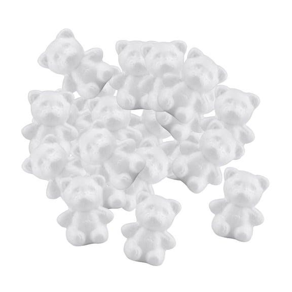 Dualoai 20Pcs Cute Bear Foam Boards Bulk - White Polystyrene Foam Board for Arts and.