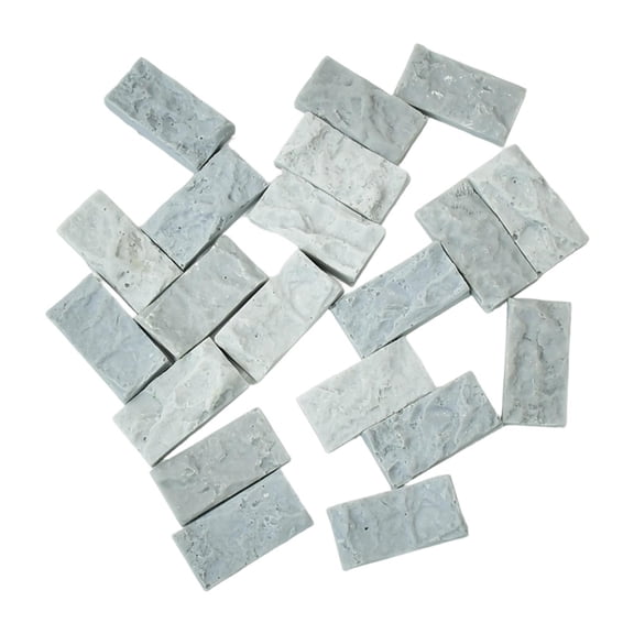 Dualoai 20Pcs Miniature Pavement Bricks Accessories Multifunctional Construction Gifts Sand Table Decor 1/35 Scale Dollhouse Flooring L