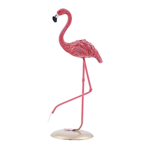 Dualoai 20cm Pink Flamingo Ornament Animal Figurine Miniature Ornament Centerpiece A A