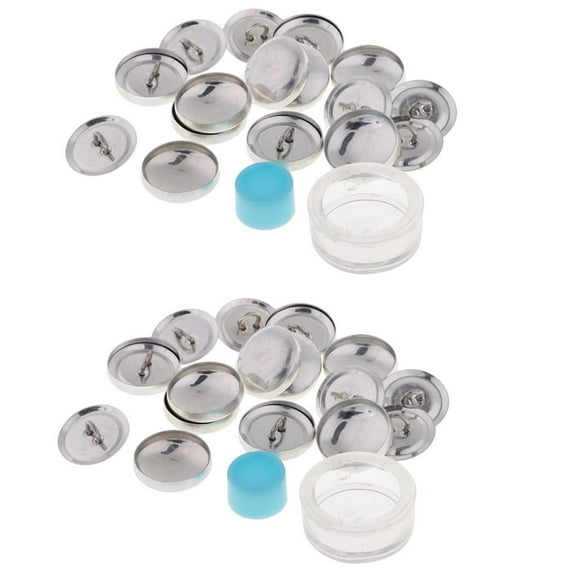 Dualoai 20pcs 20mm Cover Buttons Assembly Tool Kit for DIY Cloth Button Bag Buckle