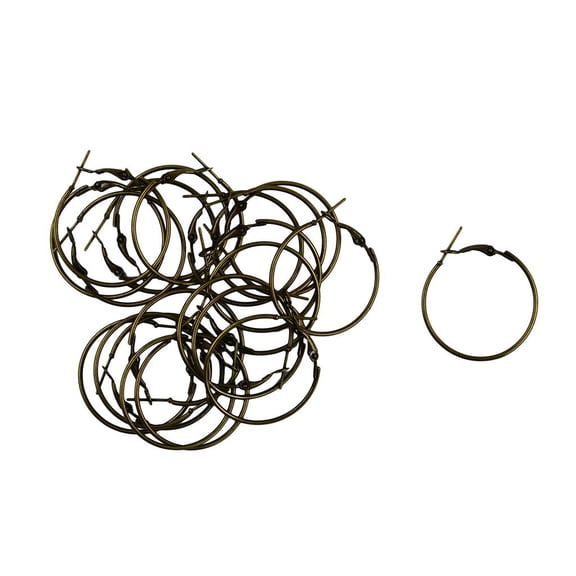 Dualoai 20pcs 30mm Round Hoop Loop Leverback Earring Making Findings Bronze