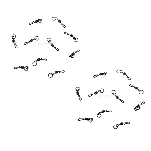 Dualoai 20pcs Steel Quick Change Ring Swivels Size 11 Chod Rigs Fishing Ronnie Rigs