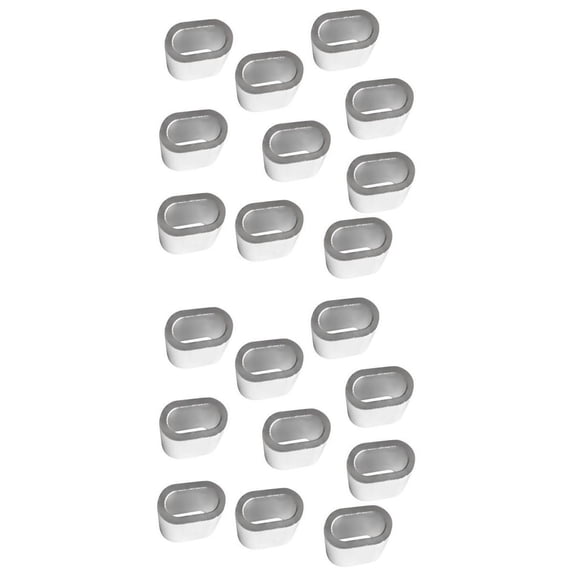 Dualoai 20x Aluminium Steel Wire Rope Cable Ferrules Crimping Loop Sleeves 4/5mm