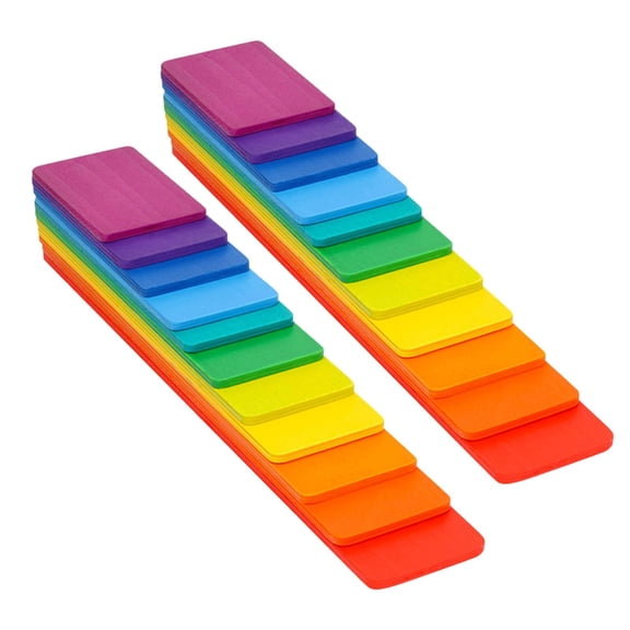 Dualoai 22x Rainbow Color Building Stacking Board Peg Doll Toys Baby Montessori DIY Fun