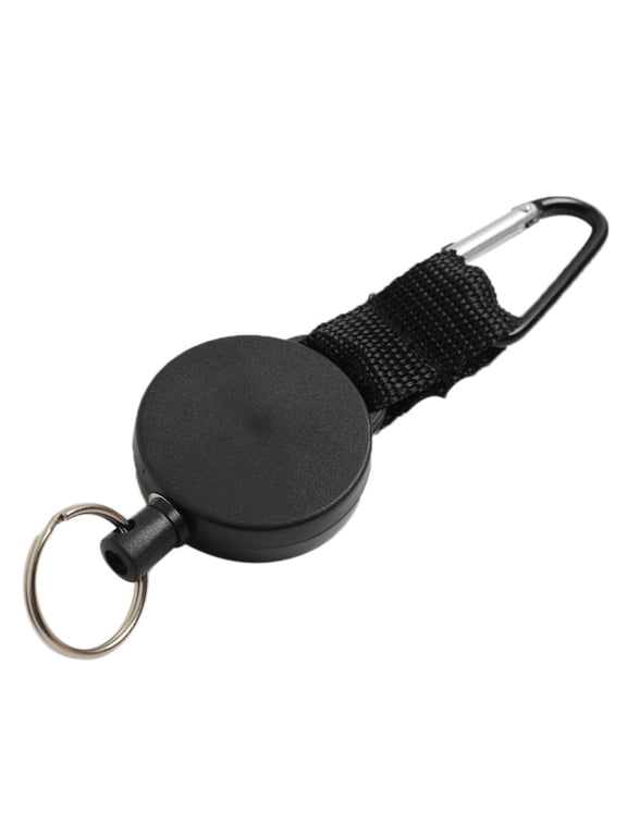 23.6 in Retractable Key Chain Holder Recoil Steel Ring with Belt Clip Buckle