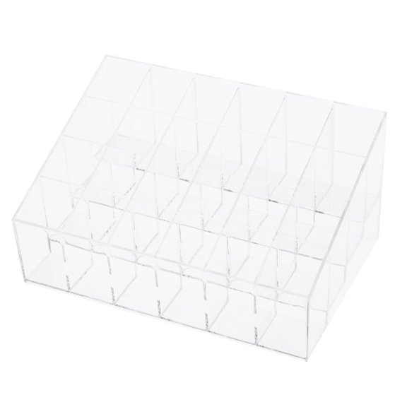 Dualoai 24 Slot Lipstick Holder Display Cosmetic Organizer Makeup Case Box Stand Acrylic