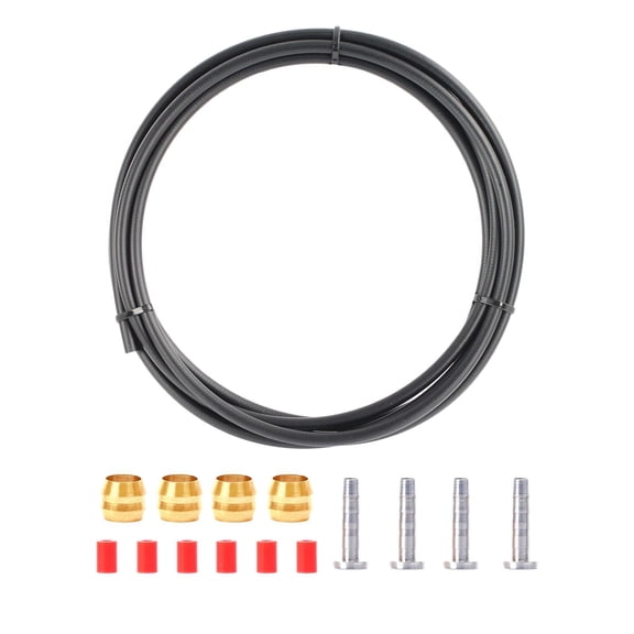 Dualoai 2500mm Hydraulic Oil Tube Brake Hose Tubing Cable for Mountain Bicycle Connector Black Silver Olive