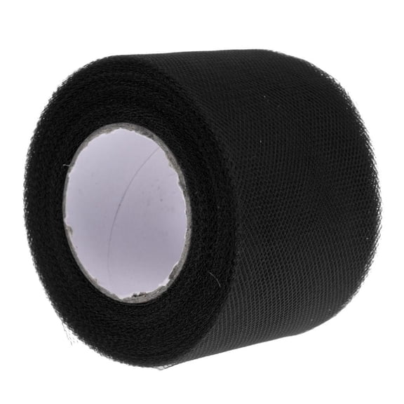 Dualoai 25Yd Tutu Tulle Fabric Spool Rolls Gifts Sewing Gift Wrapping Bows Wedding Decor Black