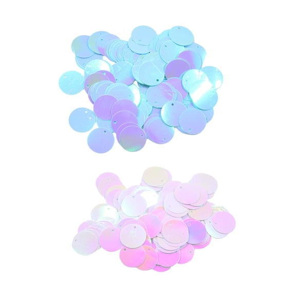 Dualoai 260pcs 16mm Round Loose Sequins Paillettes DIY Sewing Wedding Jewelry Making