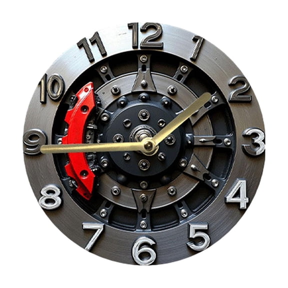 Dualoai 2D Flat Clock Decorative Art Clock Arabic Numerals Contemporary Mechanical Theme 20cmx20cm