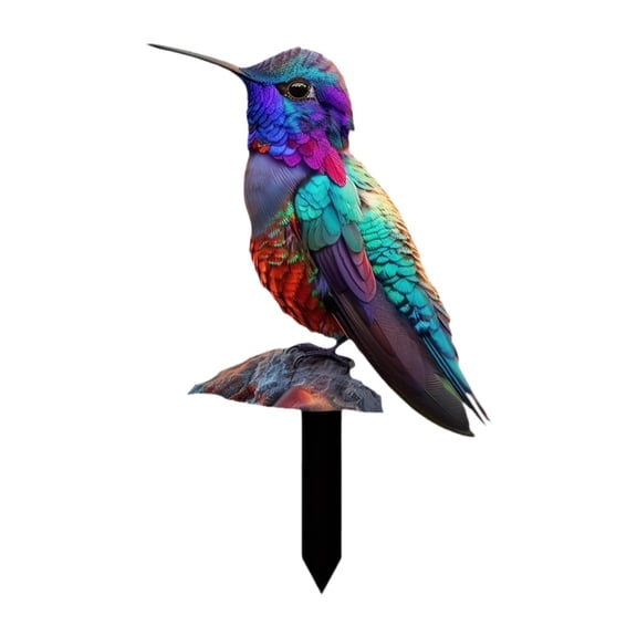 Dualoai 2D Hummingbird Decorative Garden Stake Plant Pot Decor Yard Sign Lawn Ornament for Flower Bed Lawn Backyard Pathway Yard