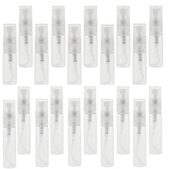 Dualoai 2PCS Mini 3ml & 5ml Glass Refillable Perfume Pump Dispensers, Fine Mist Empty