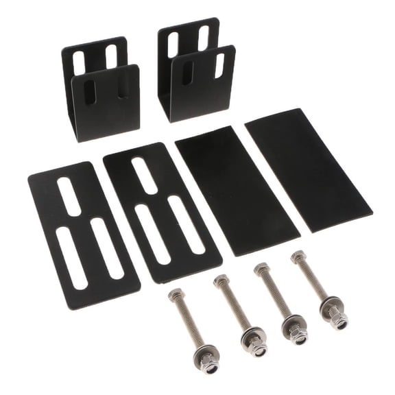 Dualoai 2Pcs Aluminum Car Roof Rack Light Bracket Holder Bumper Mounting w/ Screw Rubber