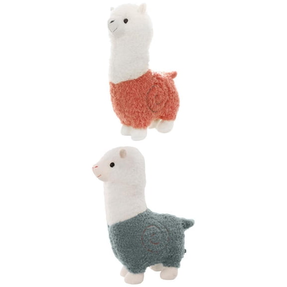 Dualoai 2Pcs Animal Llama Alpaca Plush for Living Room 28cm