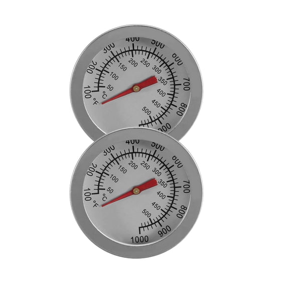 Dualoai 2Pcs Barbecue BBQ Grill Thermometer Temp Gauge Outdoor Cam Cook Food Tool