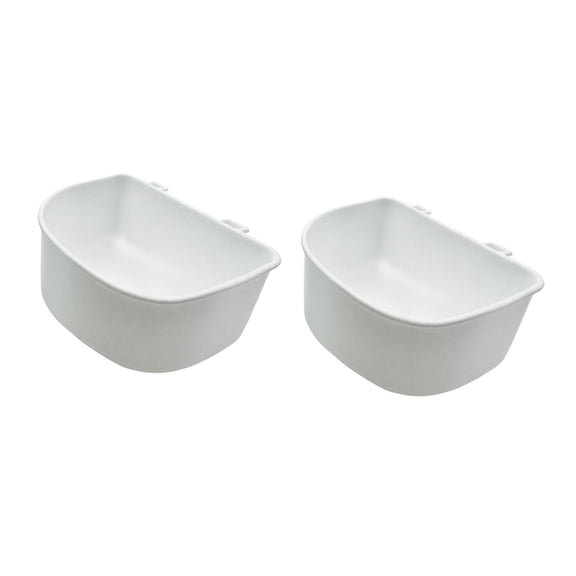Dualoai 2Pcs Pet Hanging Food Bowls Durability, Easy to Mount, Portable Dog Crate Feeding Bowls Pet Cage Feeder for Cat Small Animals White
