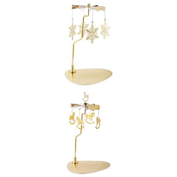 Dualoai 2Pcs Rotating Candle Tea Light Holder Table Home Desktop Decor