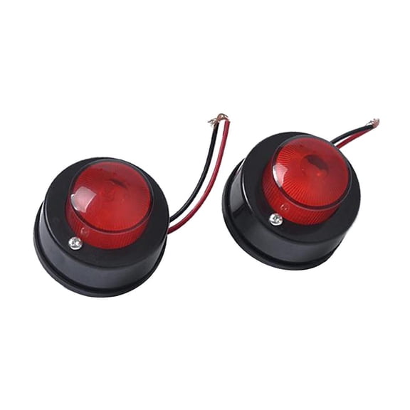 Dualoai 2Pcs Round LED Front Rear Side Marker Indicators Light 12-24V Waterproof Red
