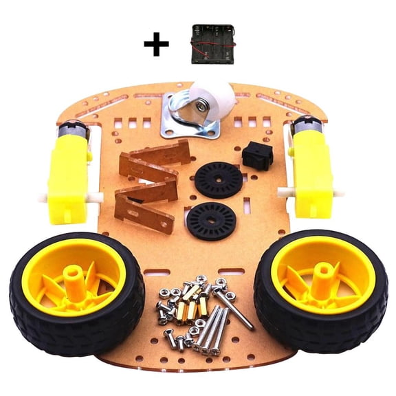 Dualoai 2WD Smart Car Chassis Kit Tracing Car With Speed Encoder Motor 1:48