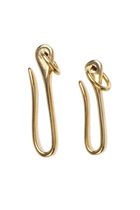 2pc/set Solid Brass U Hook Loop Keychain Belt Wallet Clip Holder