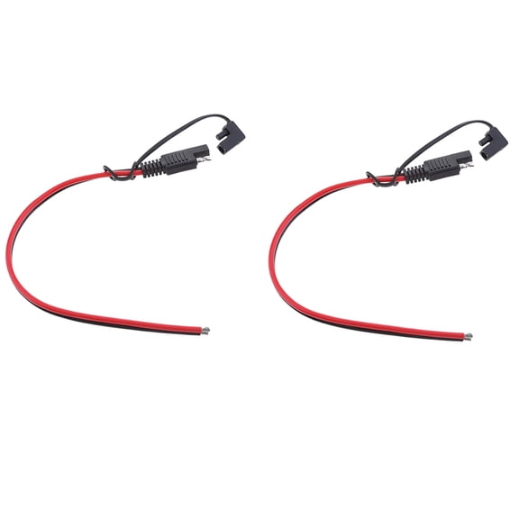 Dualoai 2pcs 12'' 14AWG Solar Panel Battery SAE Plug Harness Extension Adapter Cables