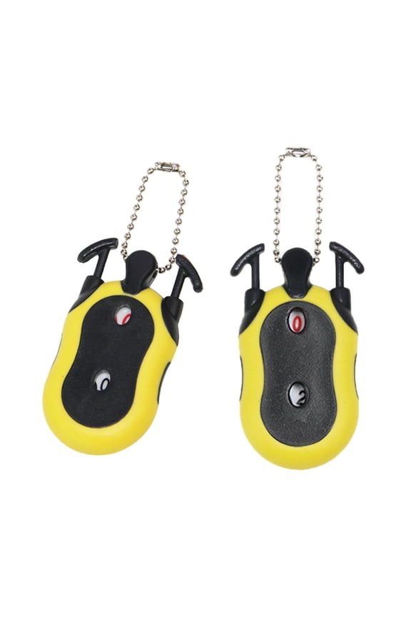 2pcs Golf Counter Double Dial Stroke Putt Tally Scorer with Key Chain Yellow