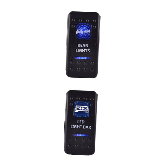 Dualoai 2pcs LED Light Bar & Rear Lights 20A 12V Rocker Toggle Switch ON/OFF