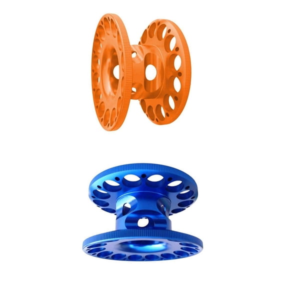 Dualoai 2pcs Lightweight Aluminum Alloy Scuba Diving Finger Reel Guide Line Spool