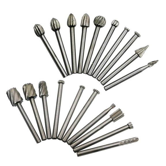 Dualoai 2pcs Rotary Tools Hss Wood Milling Burrs Cutter Set Accessories Drill Bits
