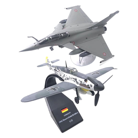 Dualoai 2x 1/72 Rafale Fighter & BF109F-4 Plane Model Collectables Decor